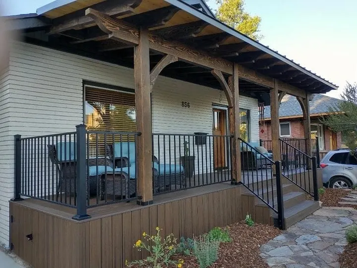 Pergola over a raised residential deck