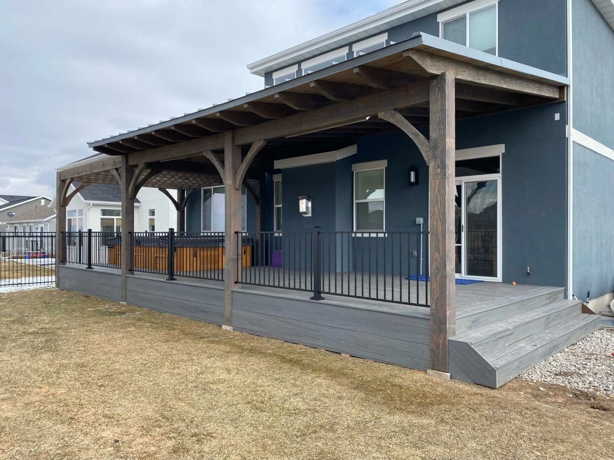 Custom timber shade structure representative of Draper project planning